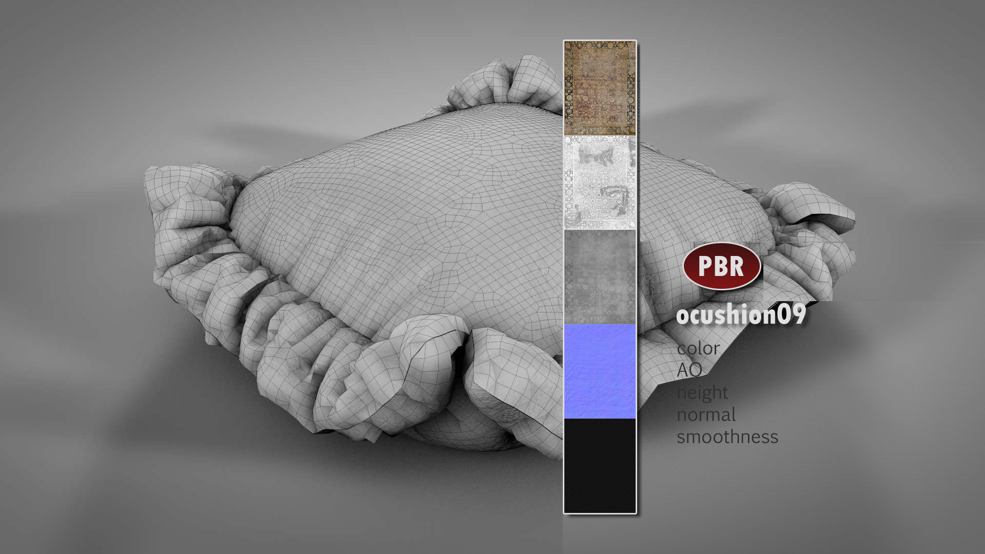 Old Floor Cushions 3D model_19