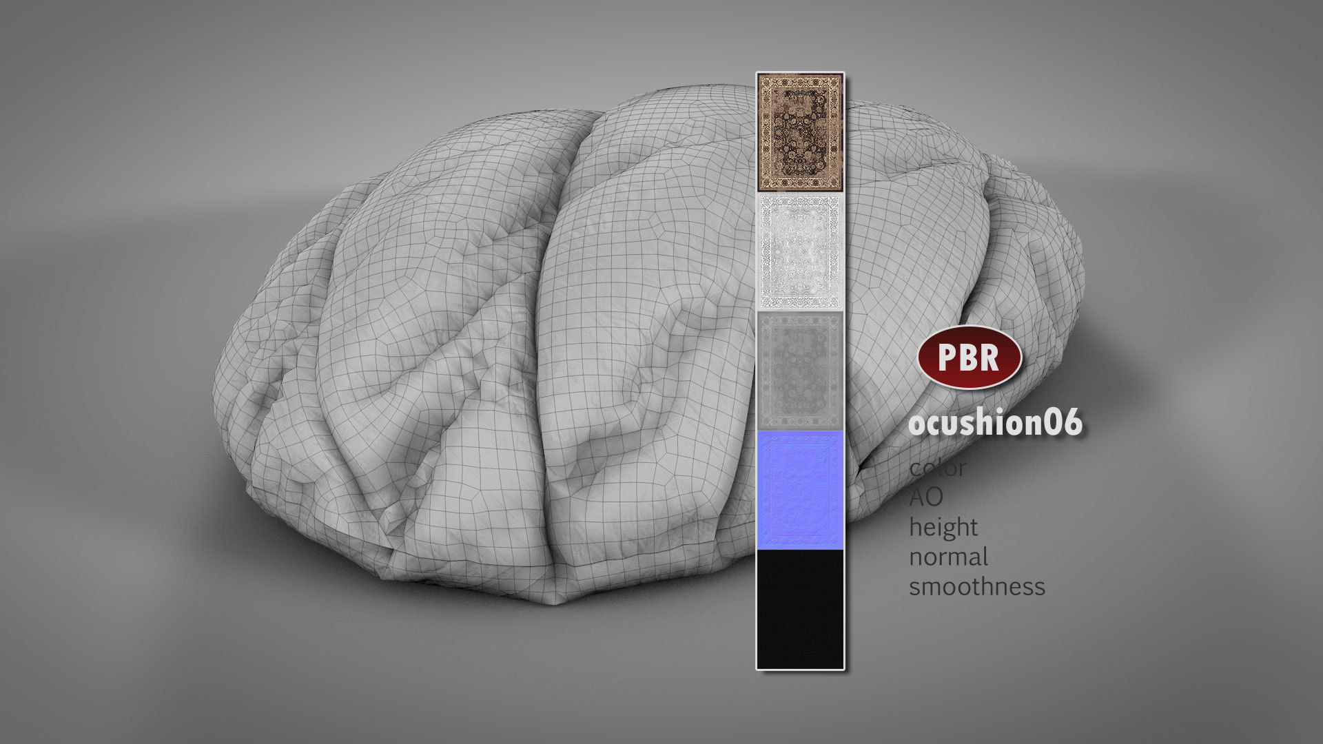 Old Floor Cushions 3D model_13