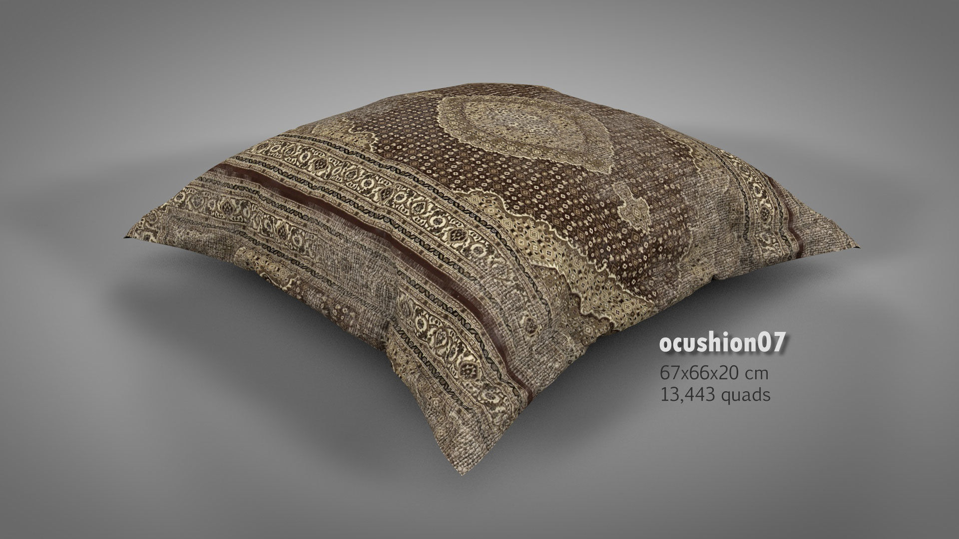 Old Floor Cushions 3D model_14