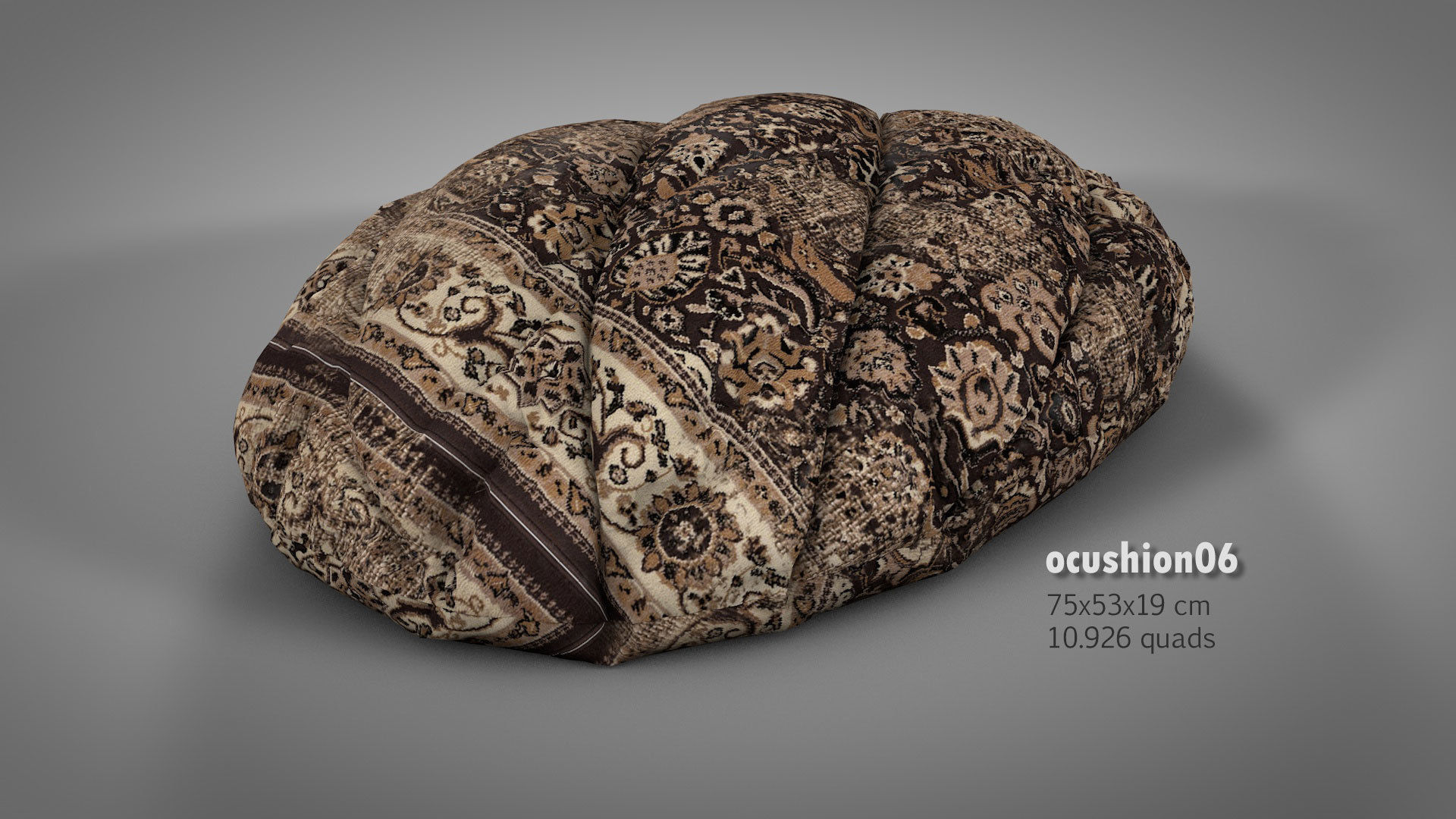 Old Floor Cushions 3D model_12