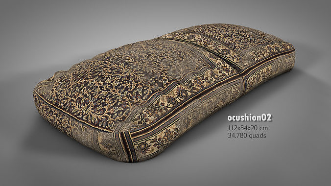 Old Floor Cushions 3D model 5