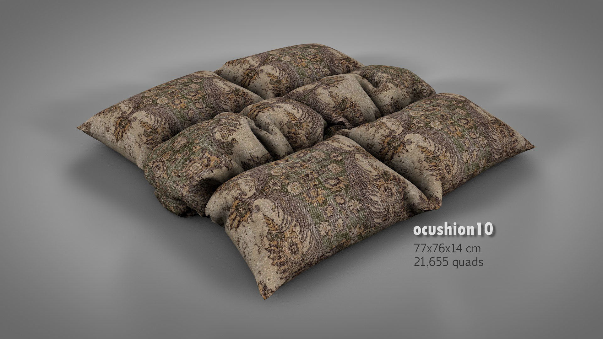 Old Floor Cushions 3D model_20
