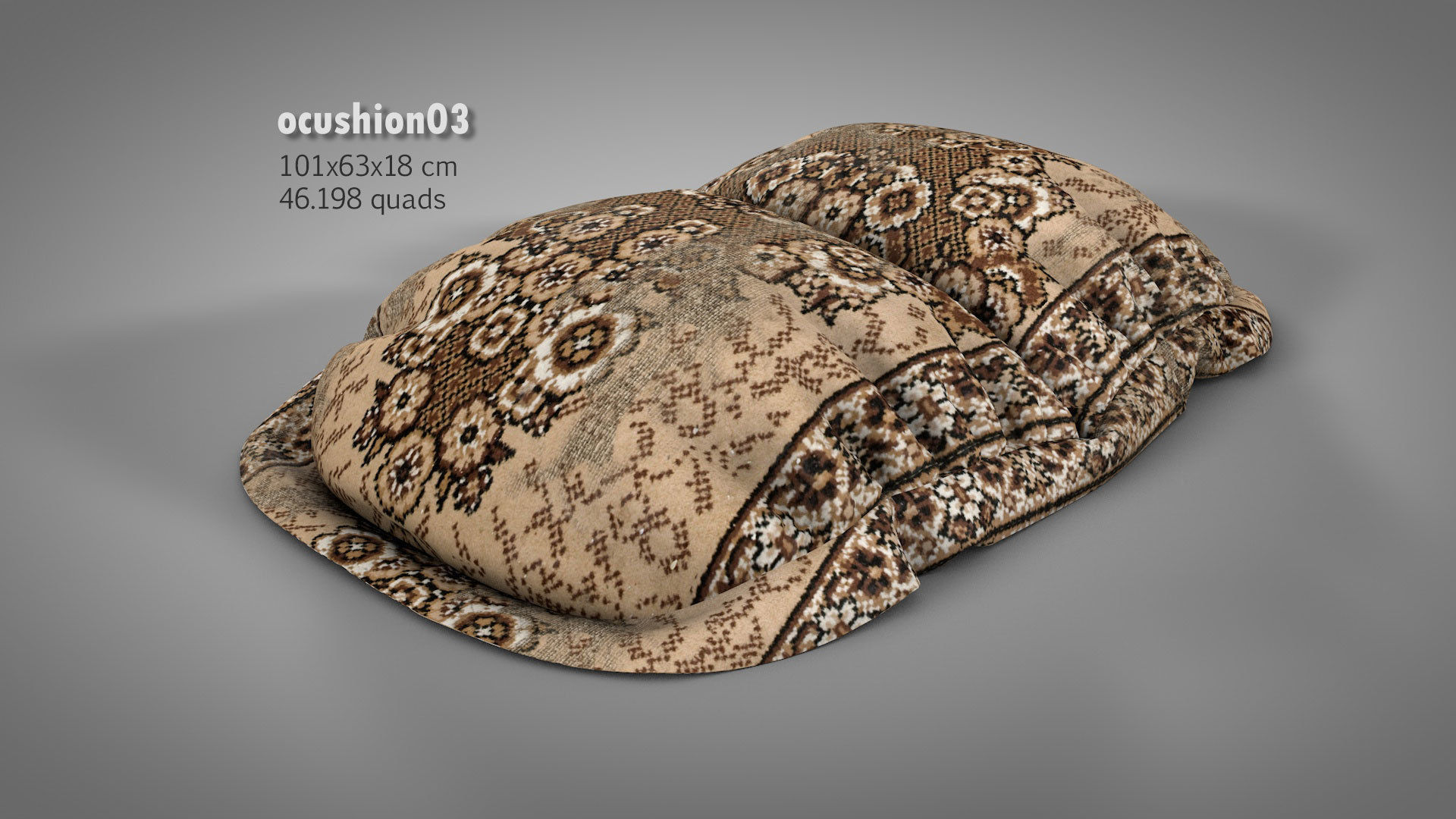 Old Floor Cushions 3D model_6