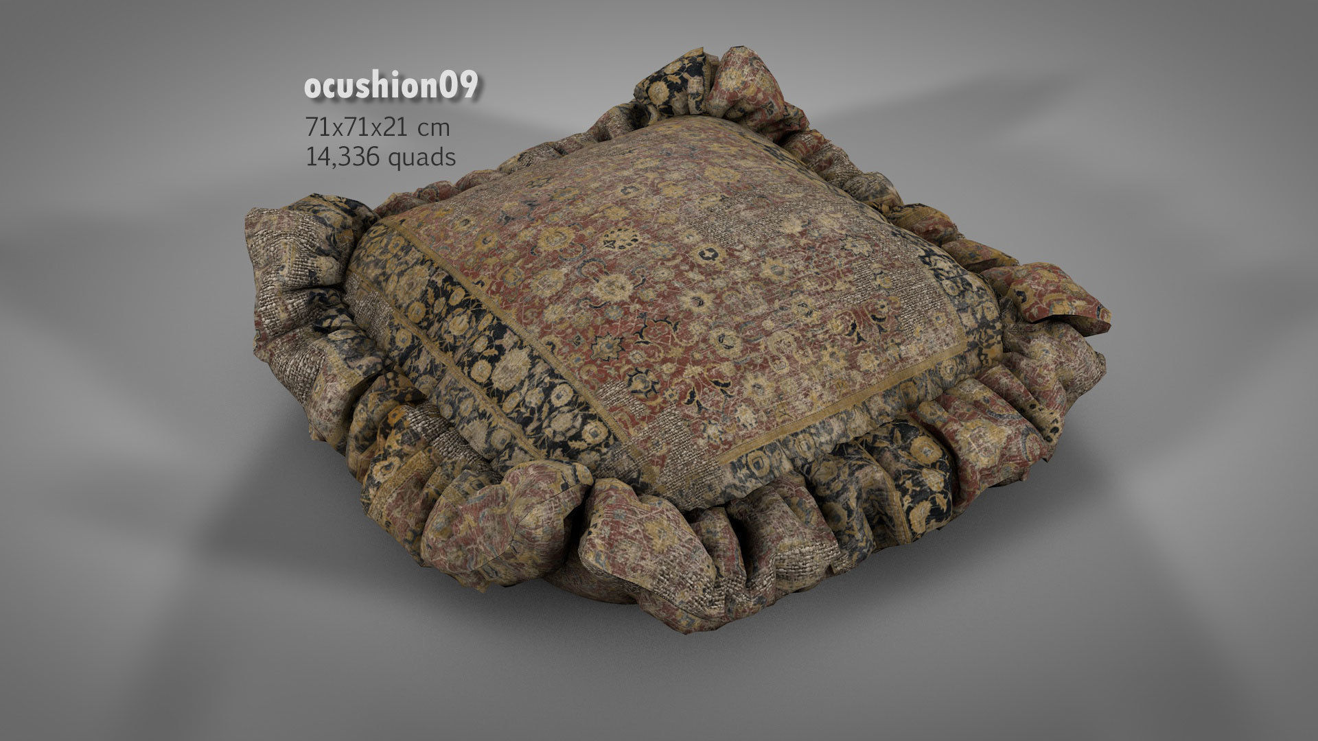 Old Floor Cushions 3D model_18