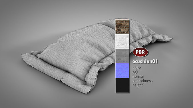 Old Floor Cushions 3D model 4
