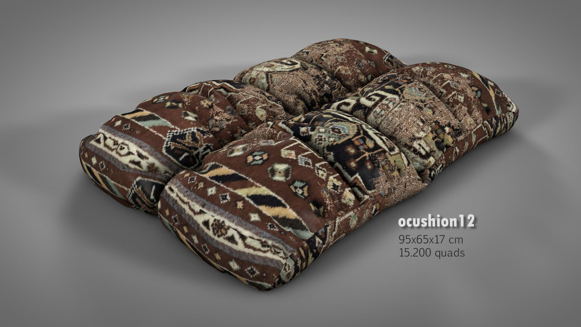 Old Floor Cushions 3D model_24
