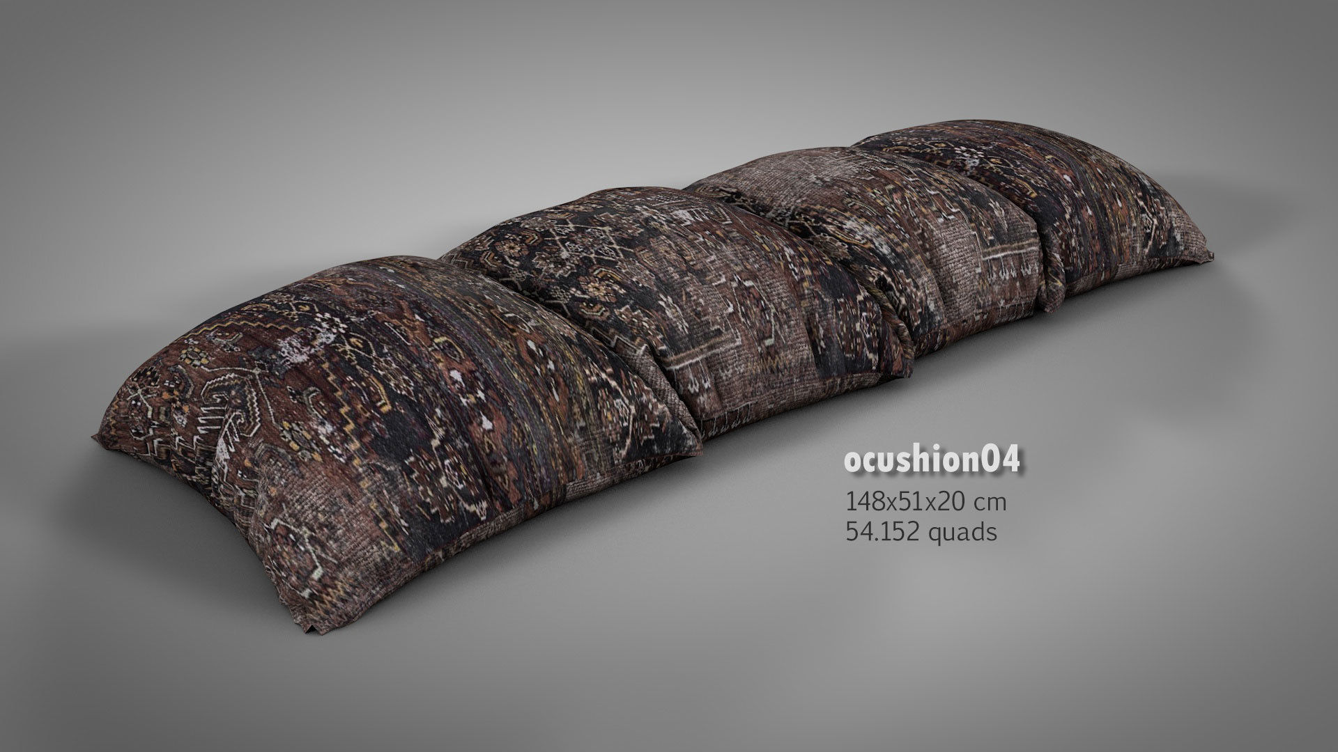 Old Floor Cushions 3D model_8