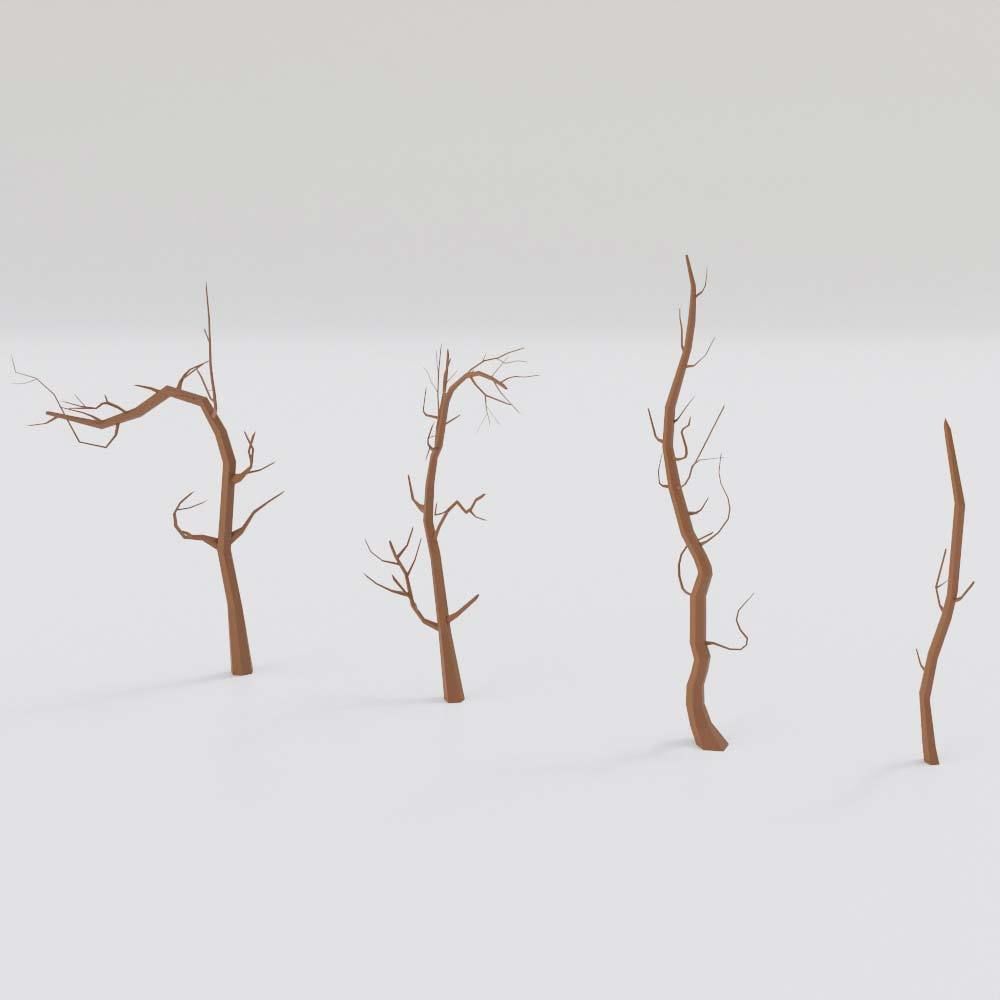 Dead trees lowpoly 3d model Low-poly 3D model_2
