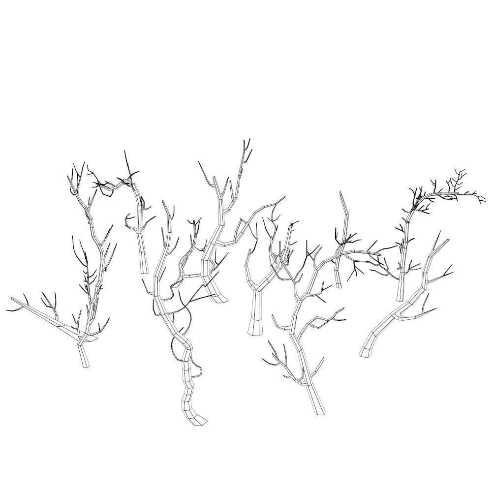 Dead trees lowpoly 3d model Low-poly 3D model_9