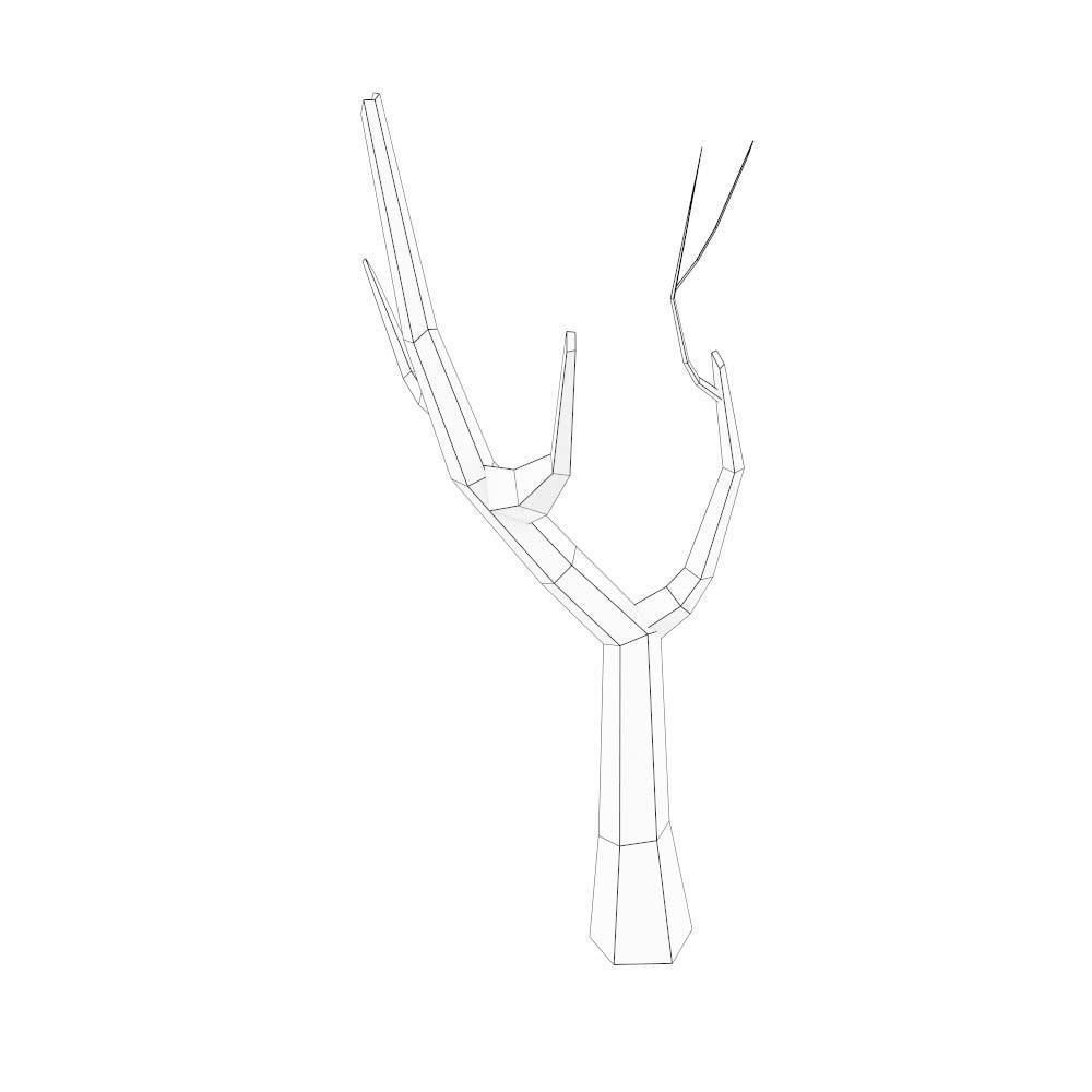Dead trees lowpoly 3d model Low-poly 3D model_11