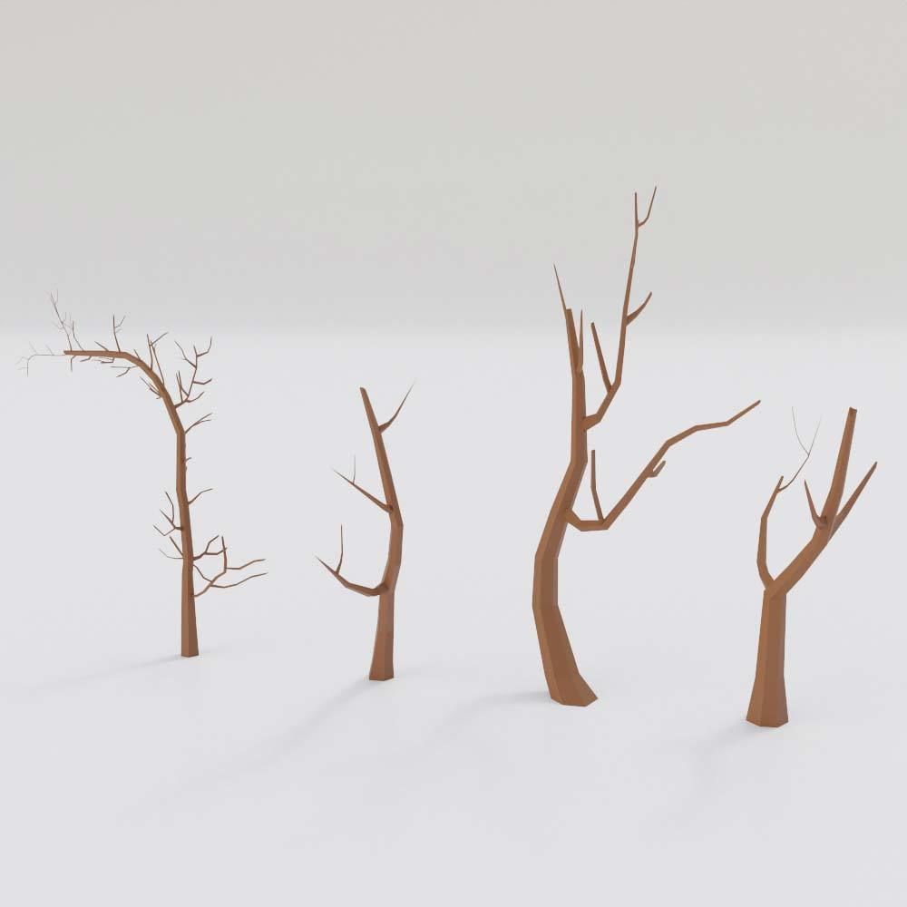 Dead trees lowpoly 3d model Low-poly 3D model_4