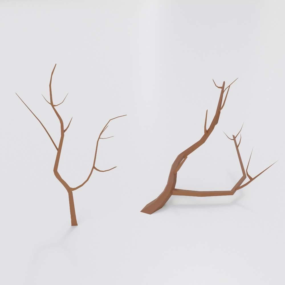 Dead trees lowpoly 3d model Low-poly 3D model_5
