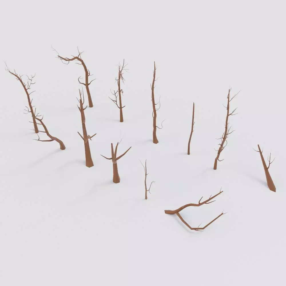 Dead trees lowpoly 3d model Low-poly 3D model_0