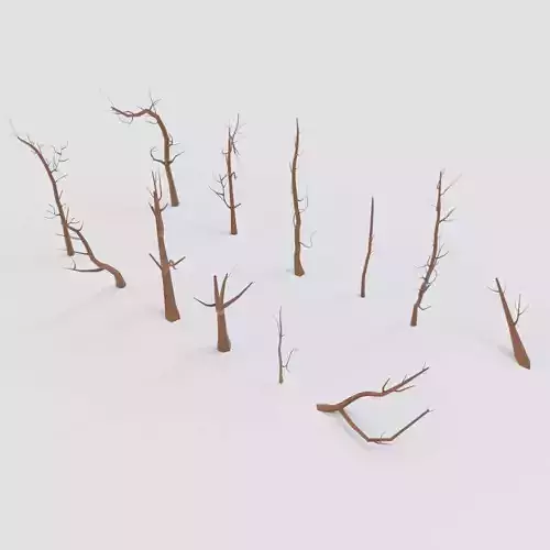 Dead trees lowpoly 3d model 