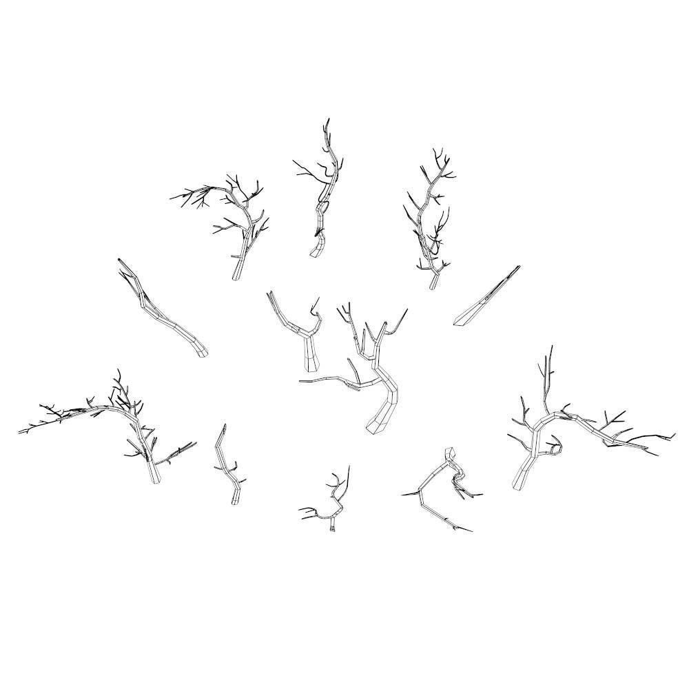 Dead trees lowpoly 3d model Low-poly 3D model_7