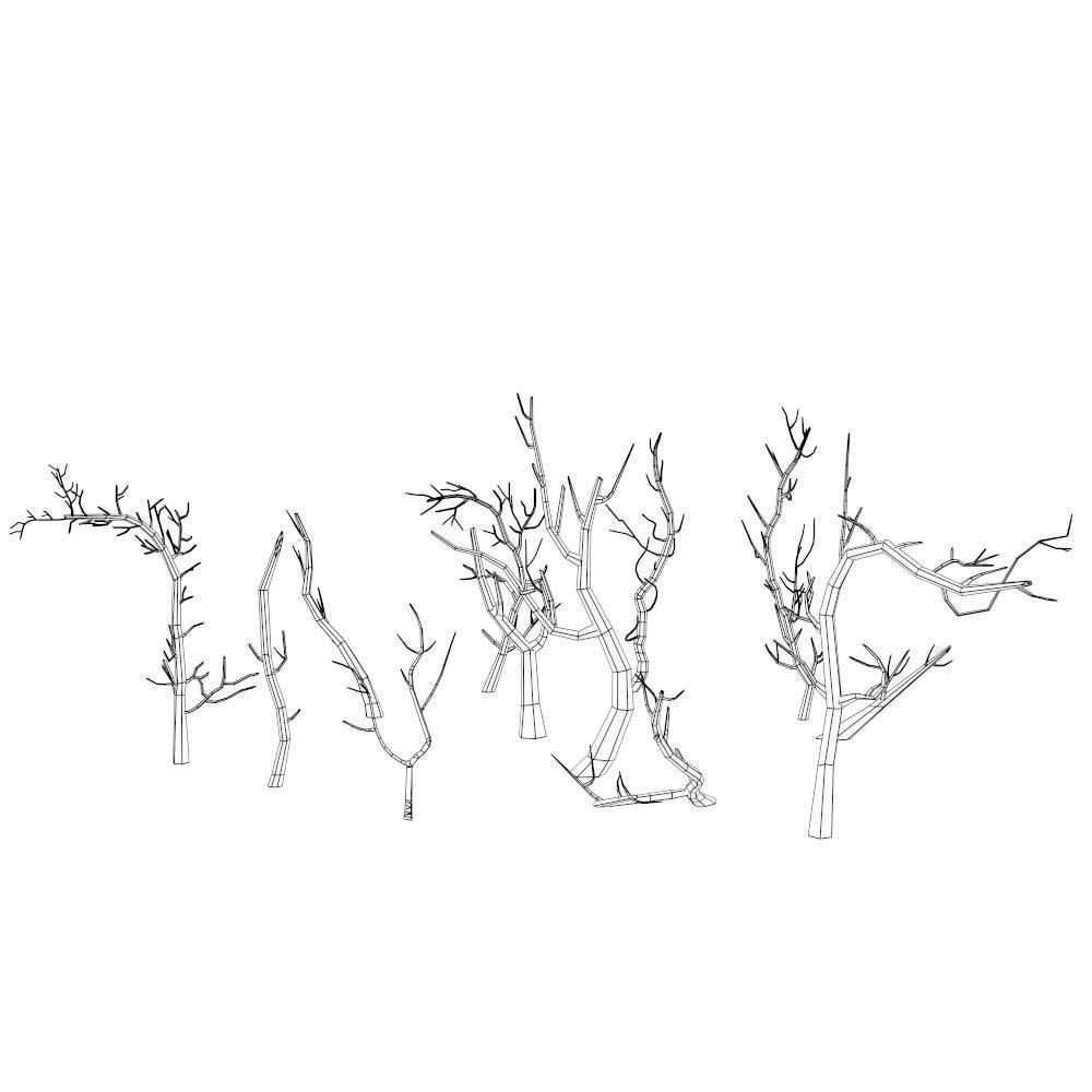 Dead trees lowpoly 3d model Low-poly 3D model_8