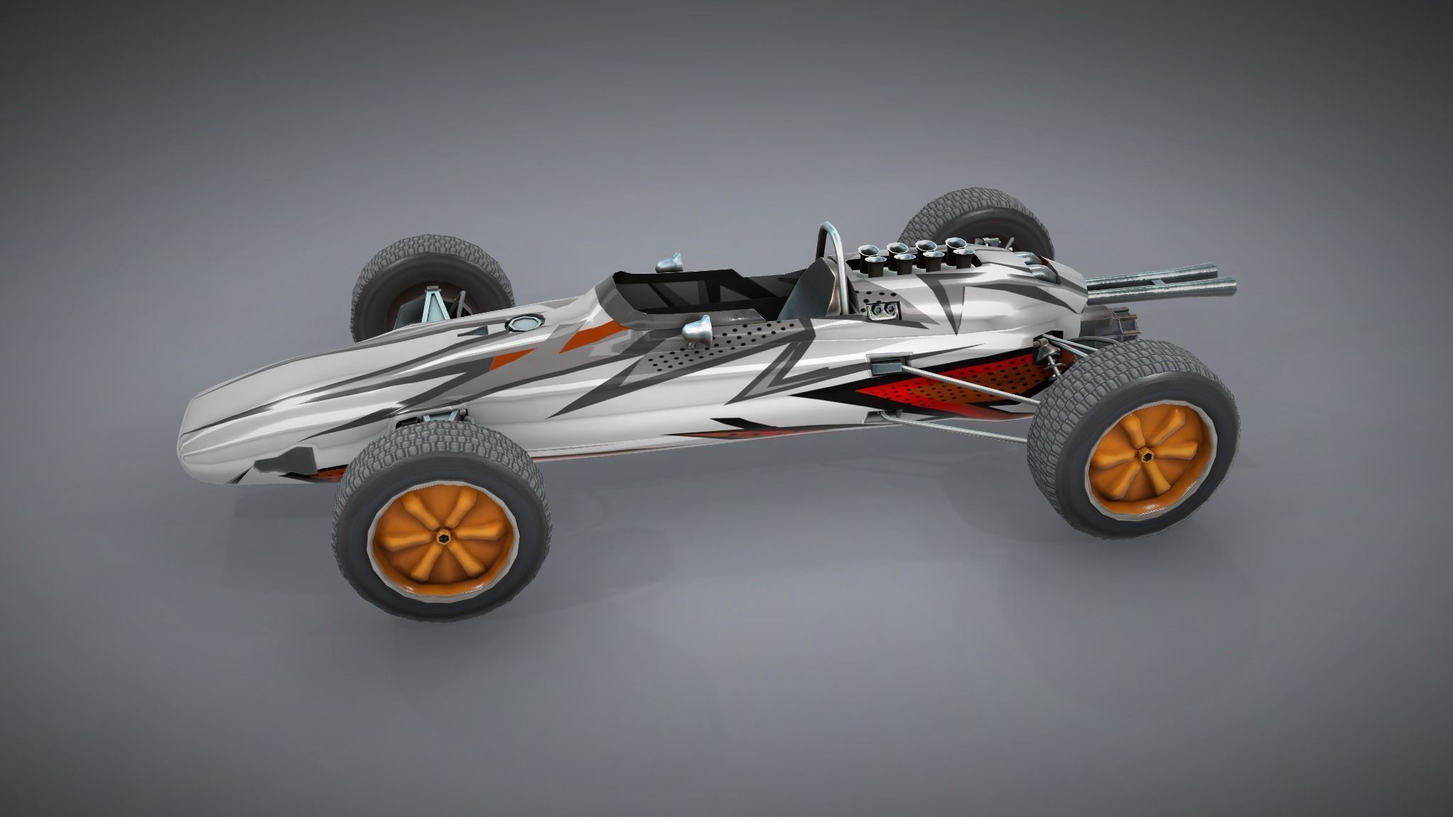 F1 Racing Car Model 6 Low-poly 3D model_3