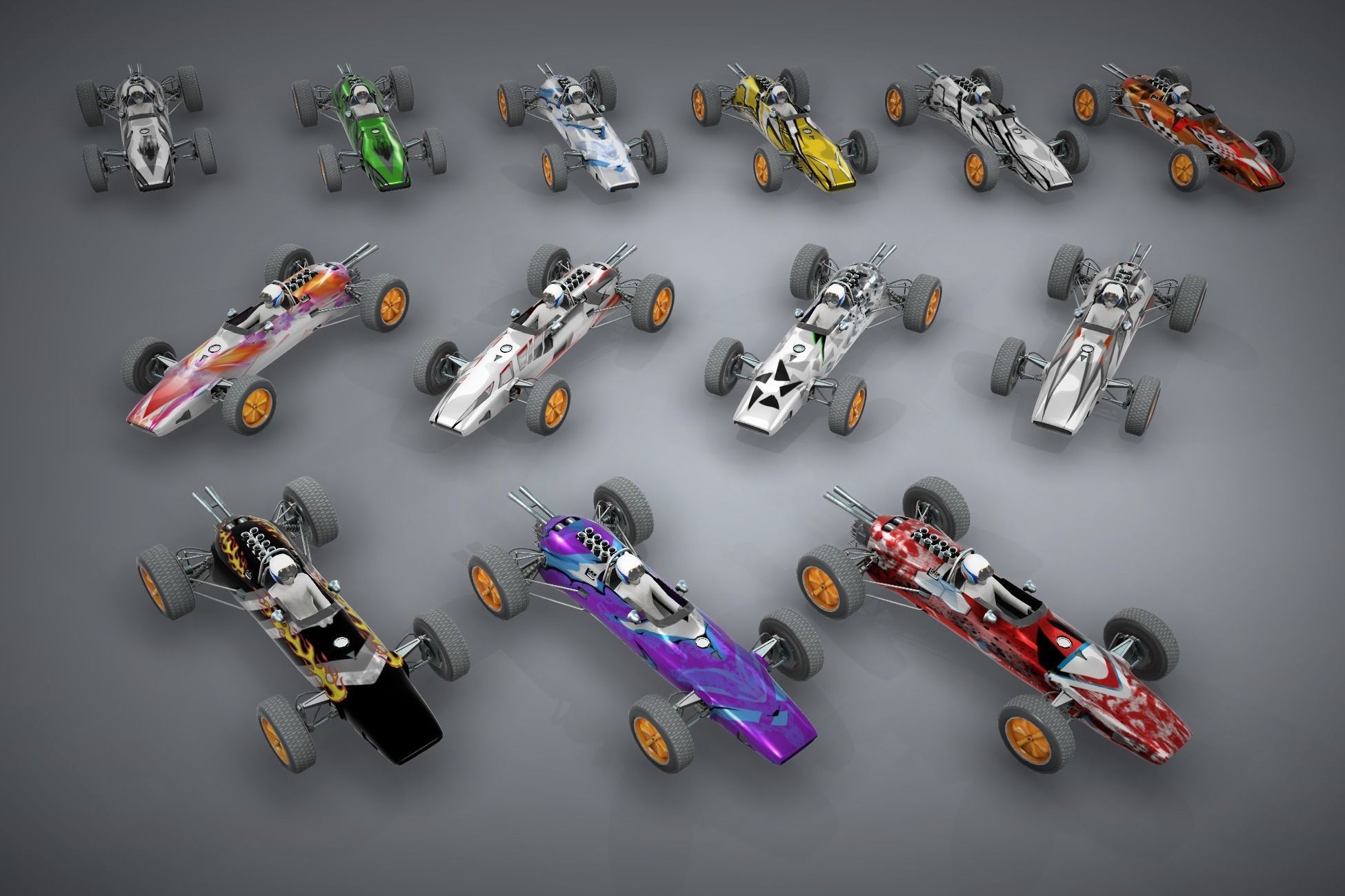F1 Racing Car Model 6 Low-poly 3D model_1