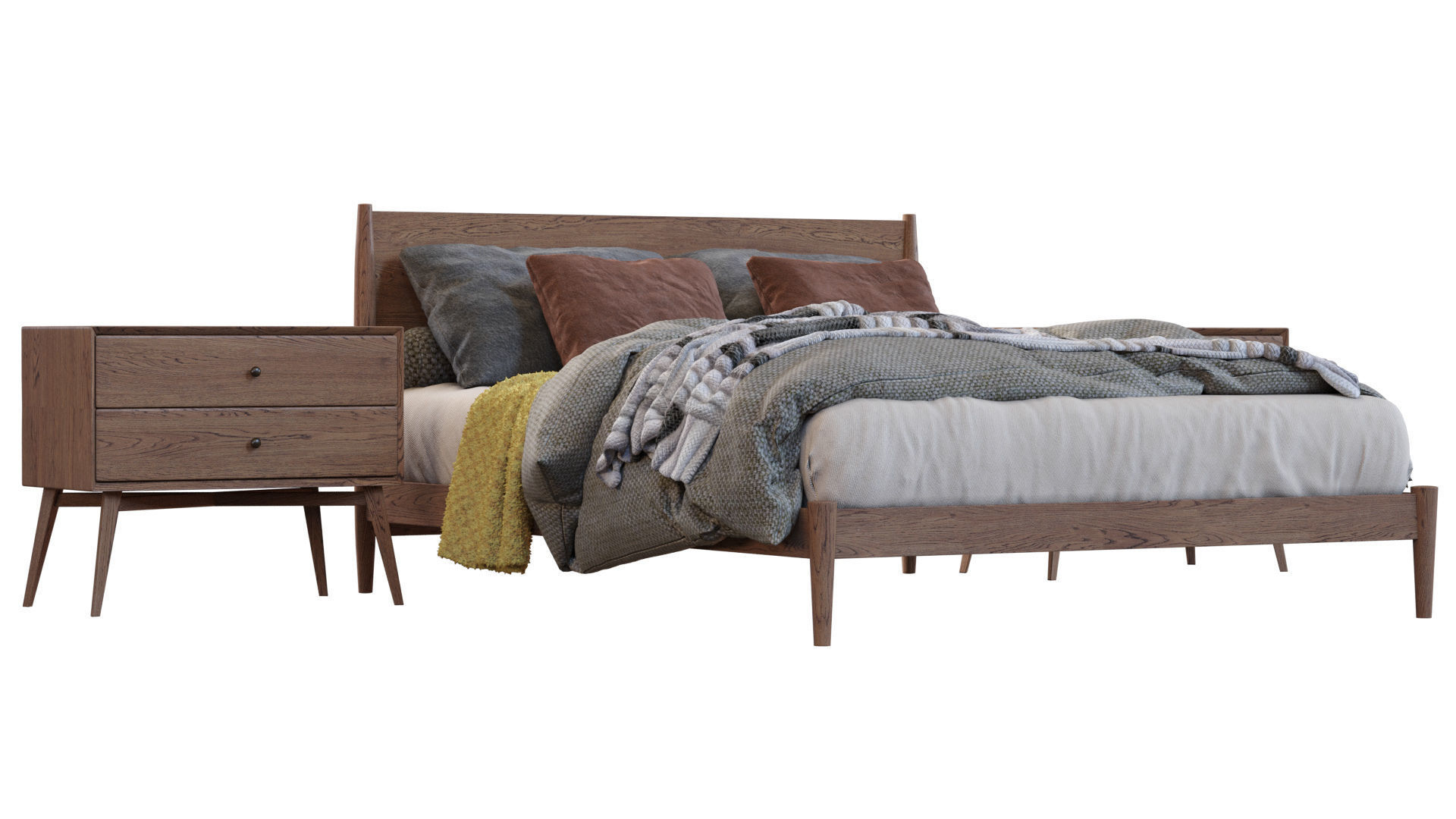 Bed Frame By West Elm 3D model_12