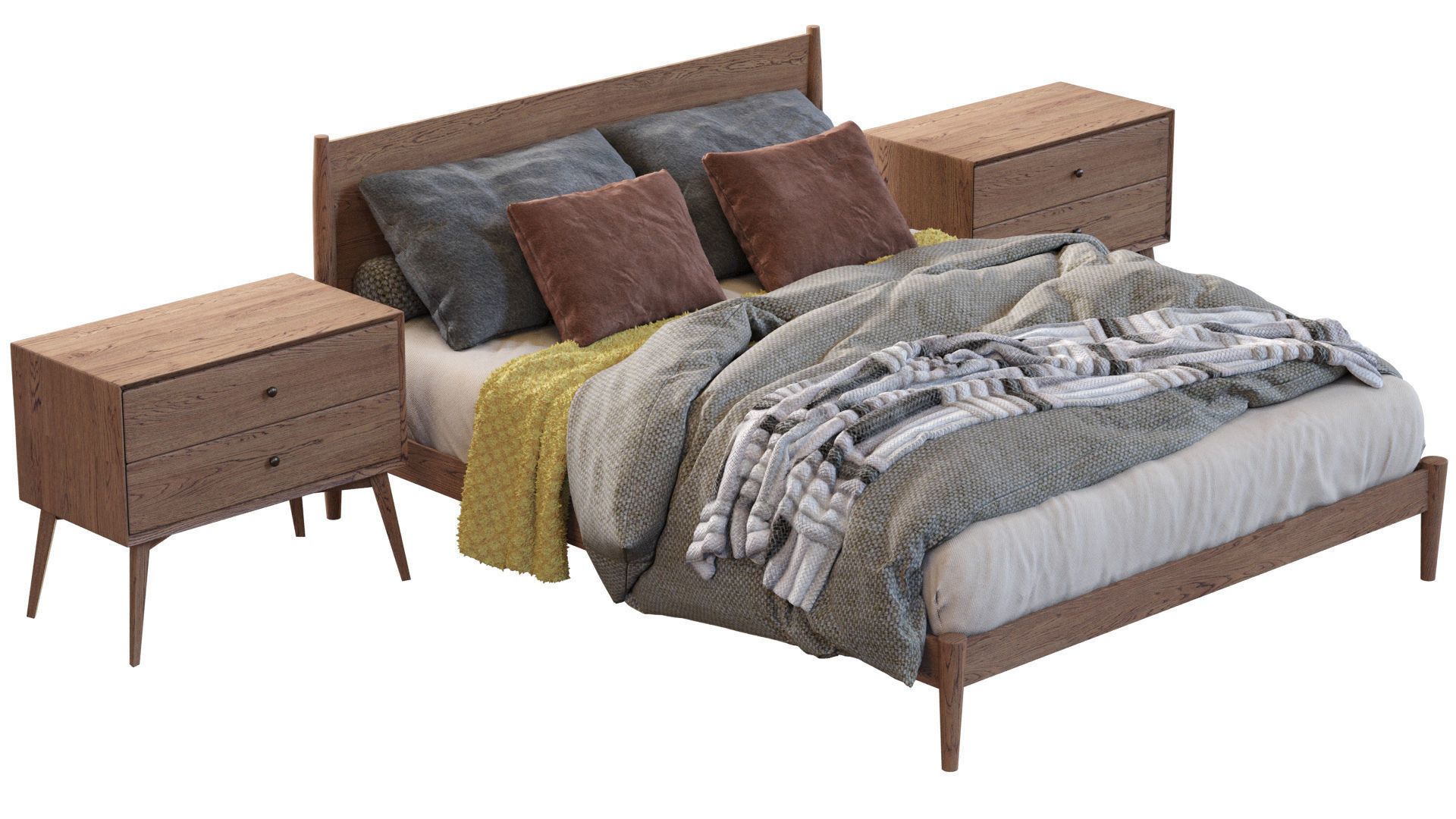 Bed Frame By West Elm 3D model_11