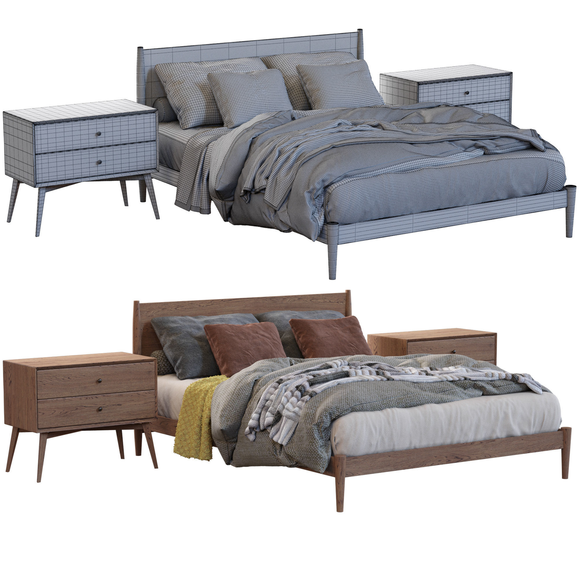 Bed Frame By West Elm 3D model_8