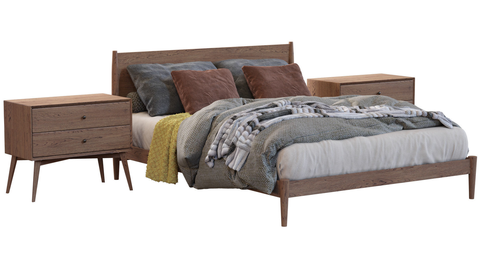 Bed Frame By West Elm 3D model_9