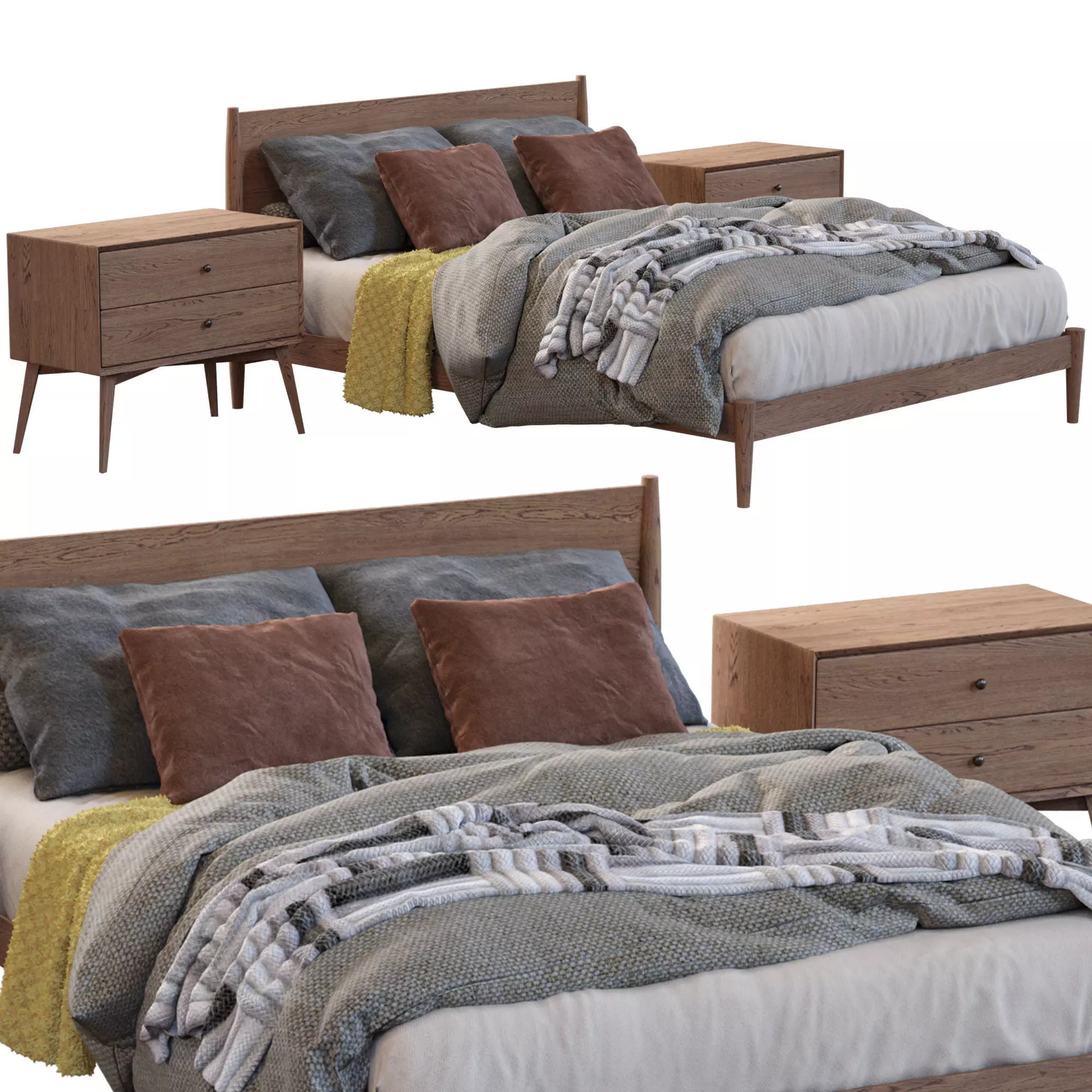 Bed Frame By West Elm 3D model_0