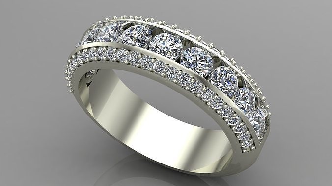 diamond woman ring 3D print model