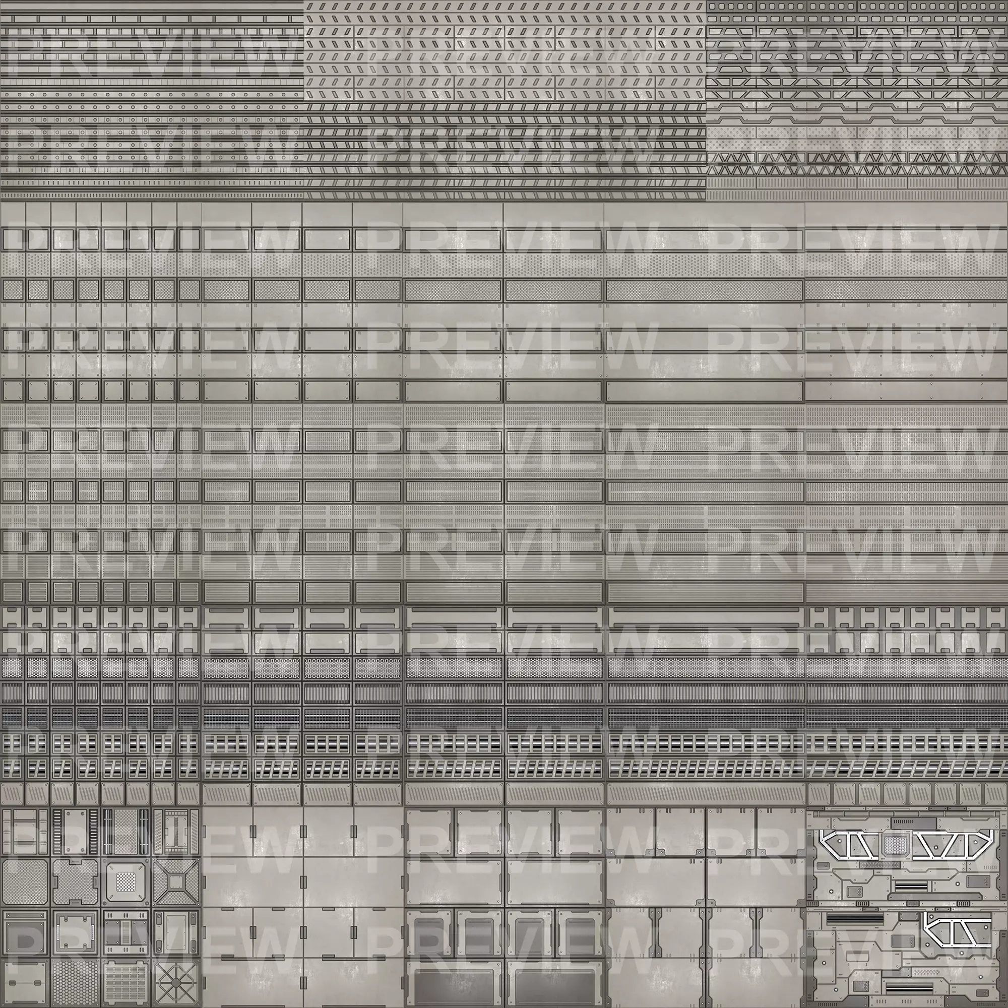 Scifi Hard Surface Trim Sheet Collection 3D model | CGTrader