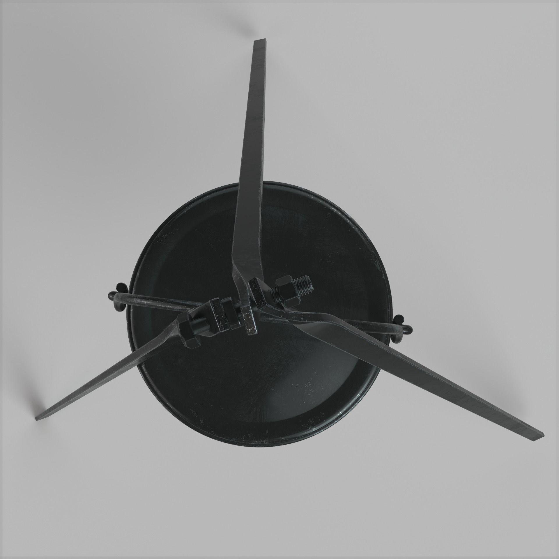 Cauldron on tripod 3D model_4