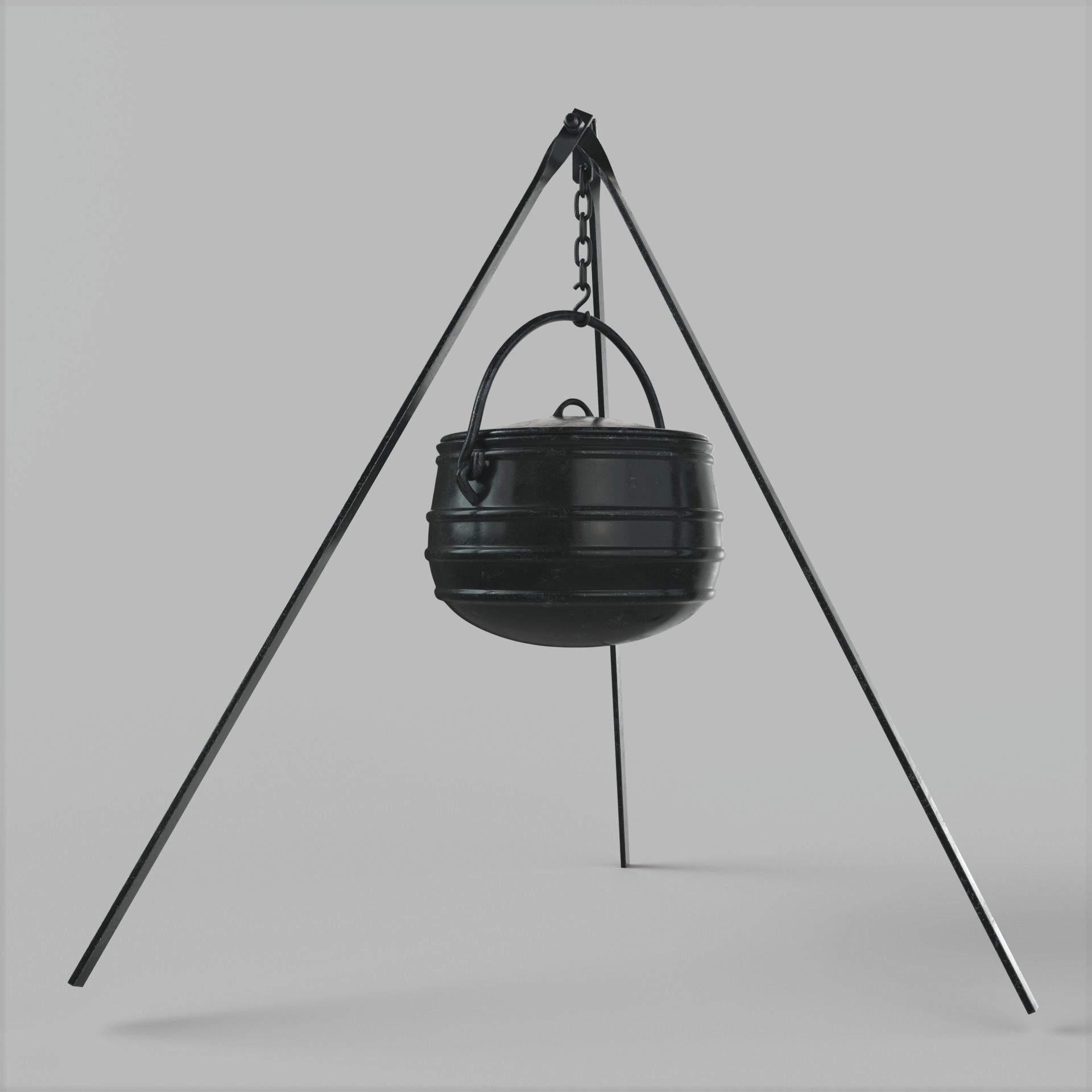 Cauldron on tripod 3D model_3