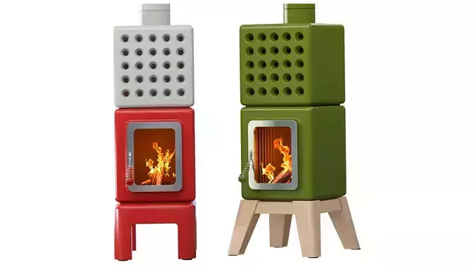 Fireplace Stove  Cubi Stack wood