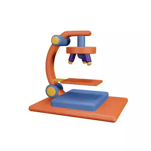 Microscope 3D Model toy - orange