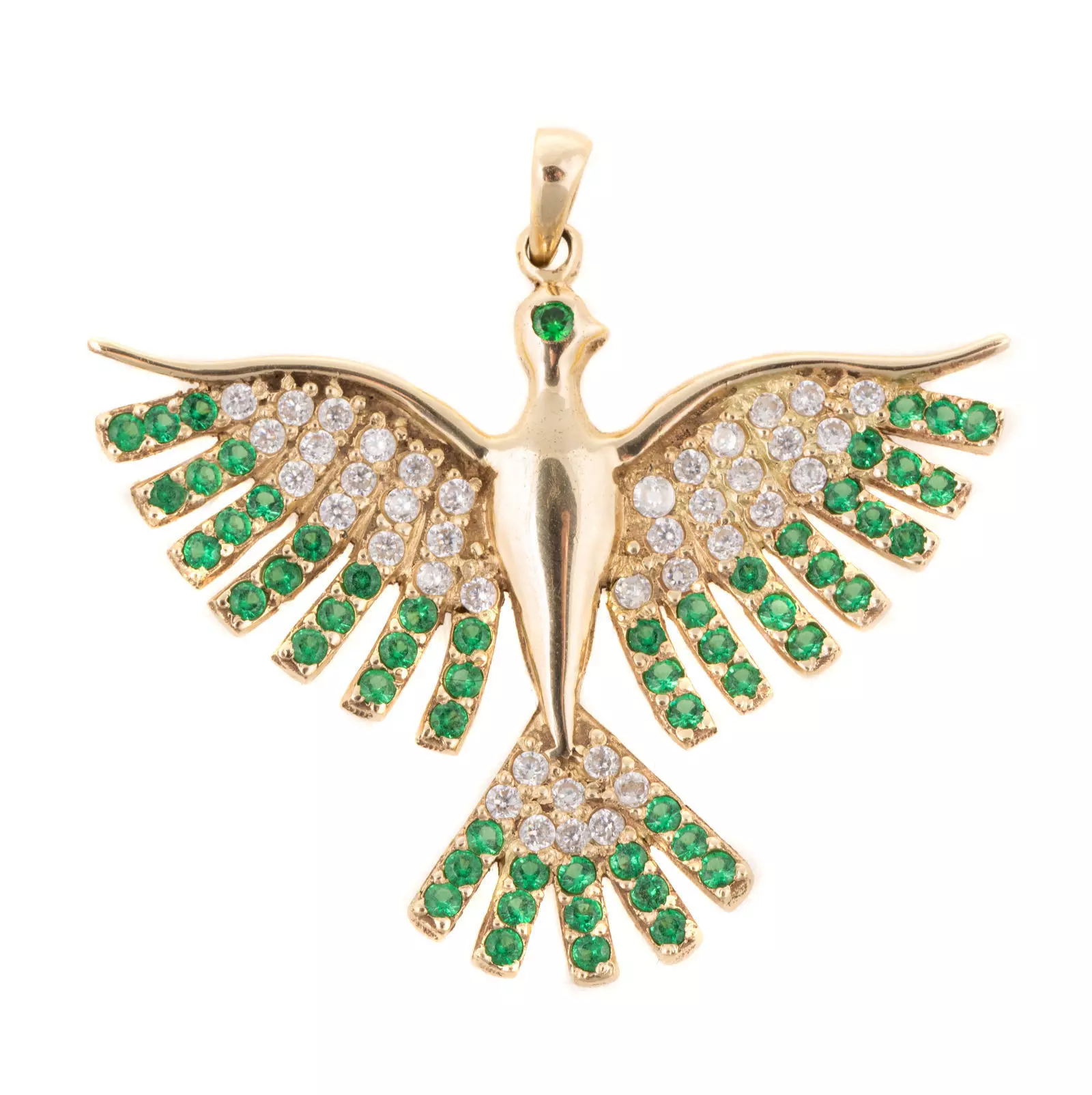 phoenix emerald and diamond dove pendant 3D print model_0