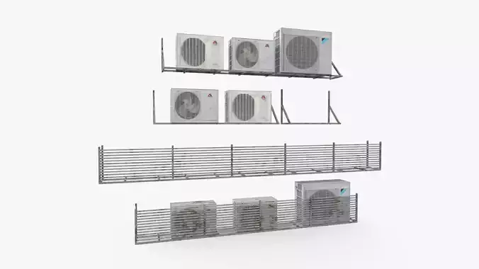 Air conditioner compressor AC Free low-poly 3D model