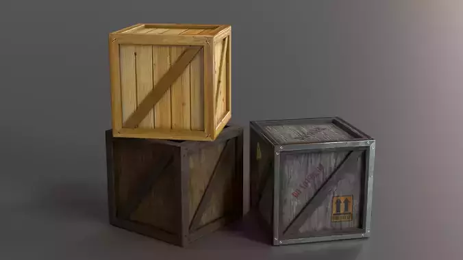 Stylized Wooden Crate PBR