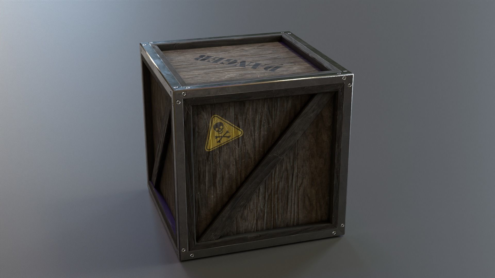 Stylized Wooden Crate PBR Low-poly 3D model_16