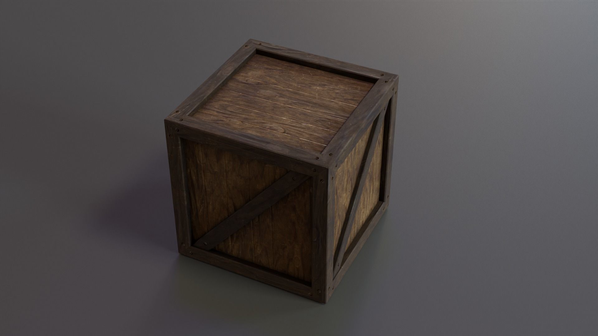 Stylized Wooden Crate PBR Low-poly 3D model_10