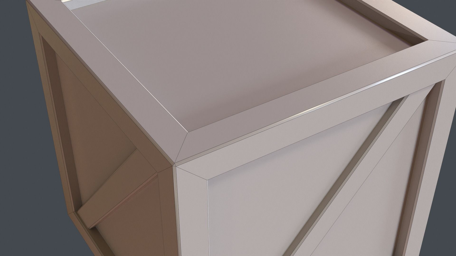 Stylized Wooden Crate PBR Low-poly 3D model_25