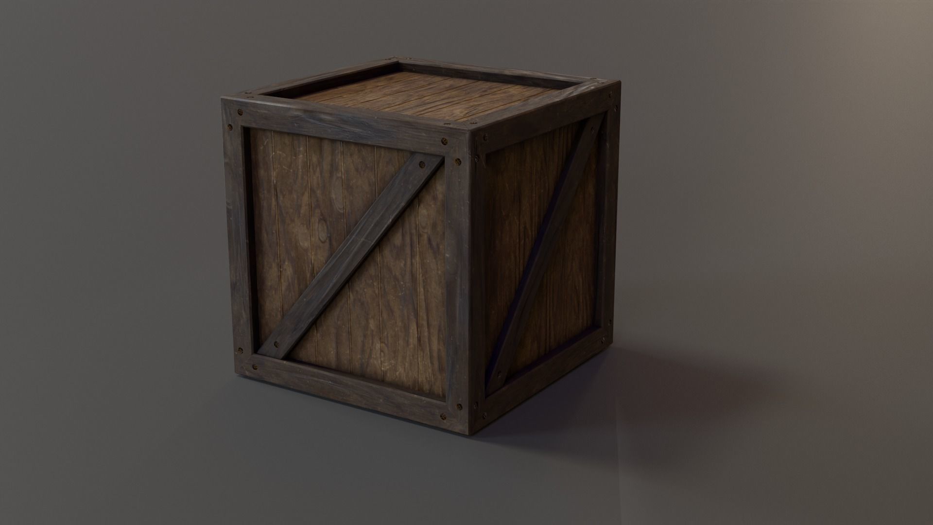 Stylized Wooden Crate PBR Low-poly 3D model_8