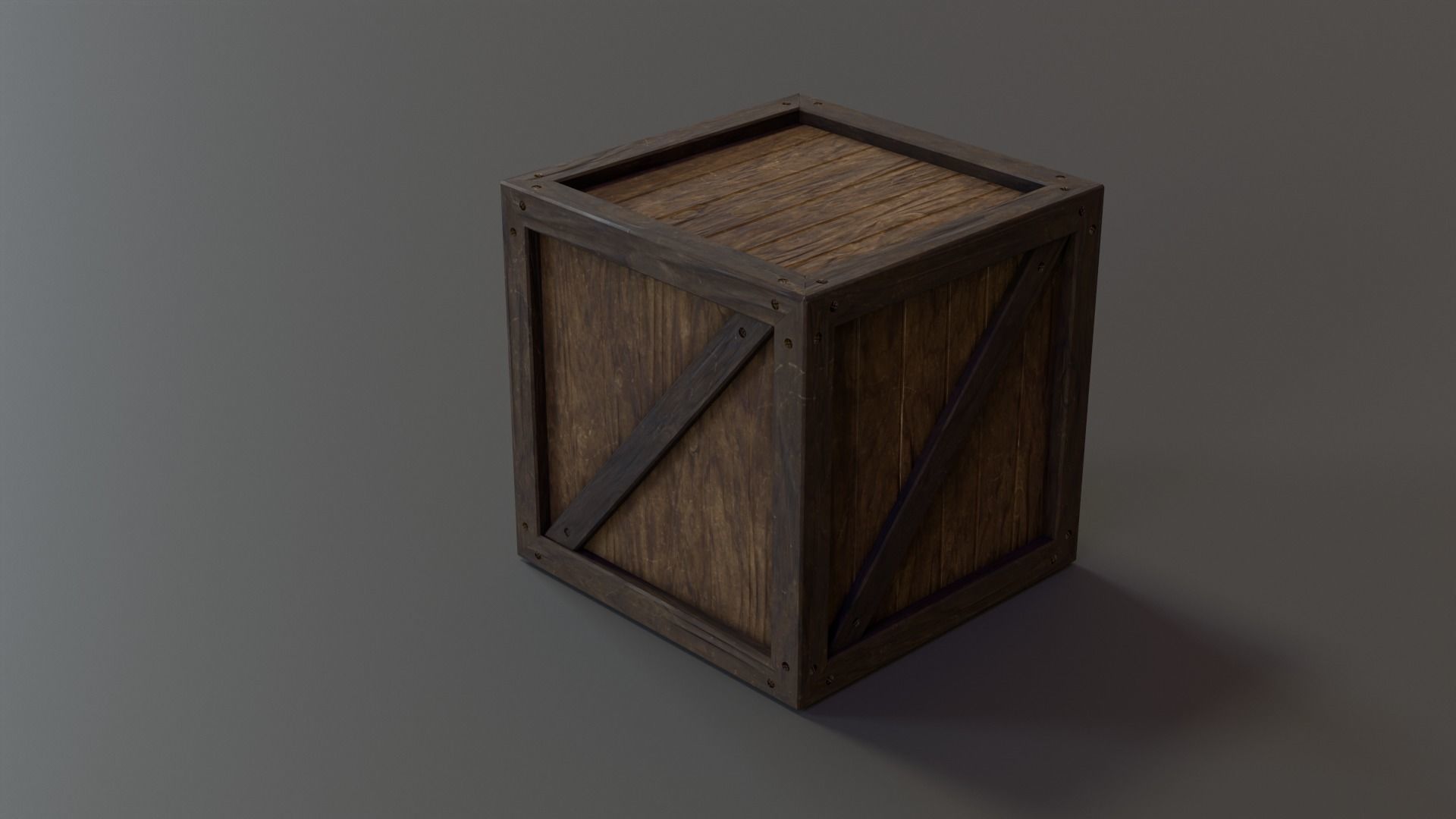 Stylized Wooden Crate PBR Low-poly 3D model_11