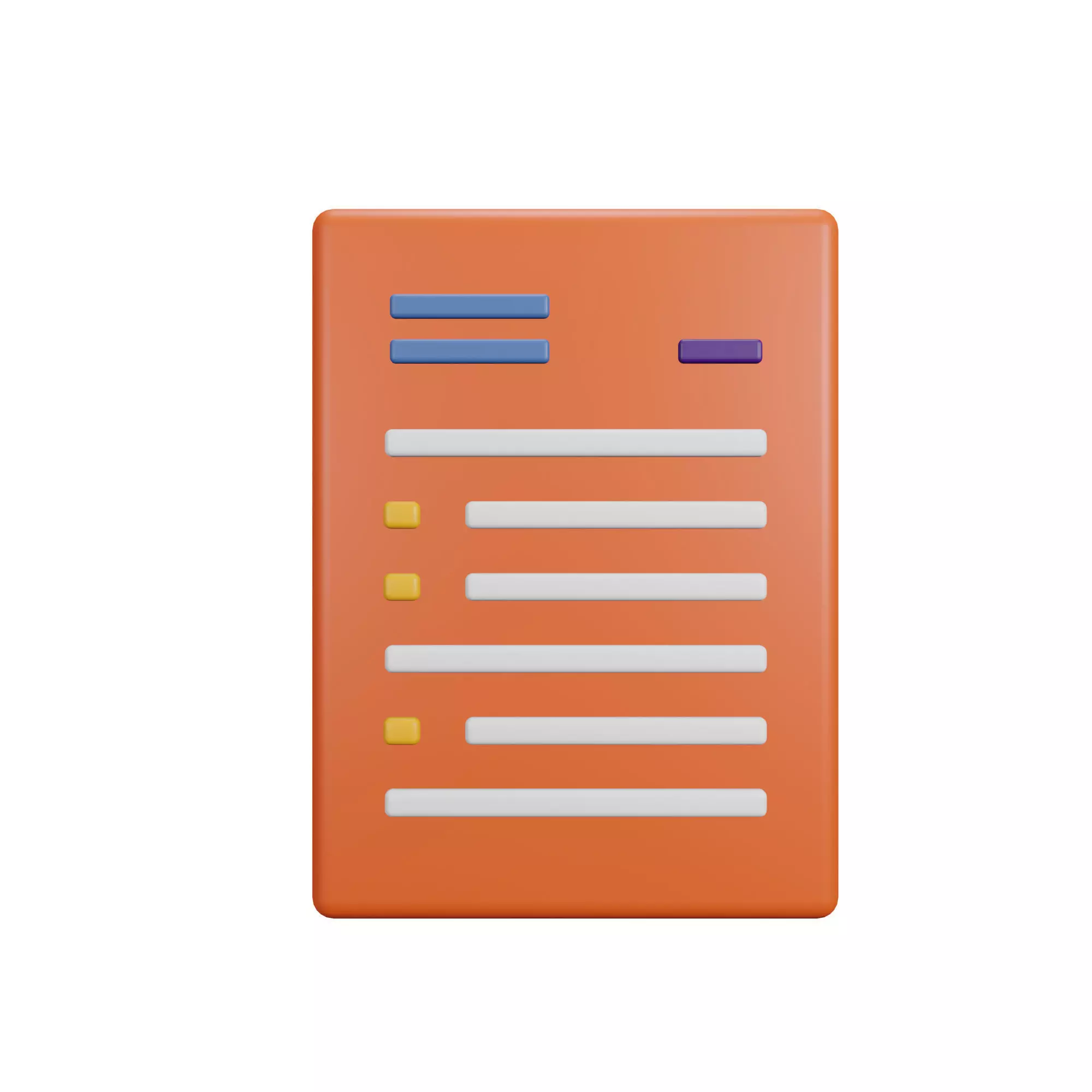 Test Sheet or Quiz Low-poly 3D model_0