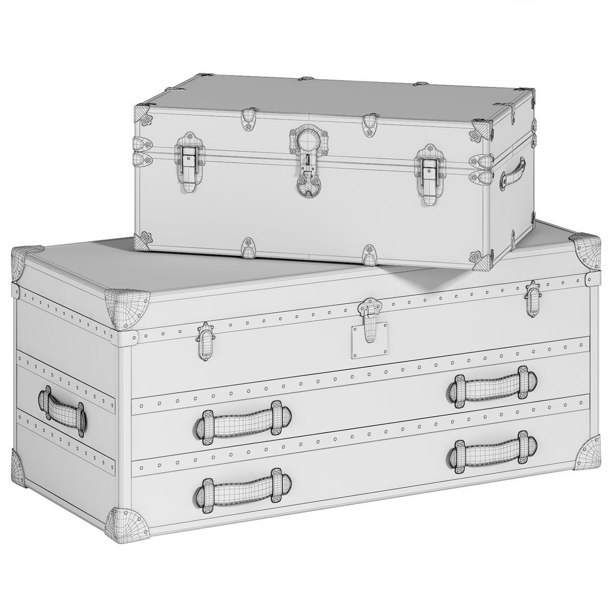 Leather trunks 3D model_3