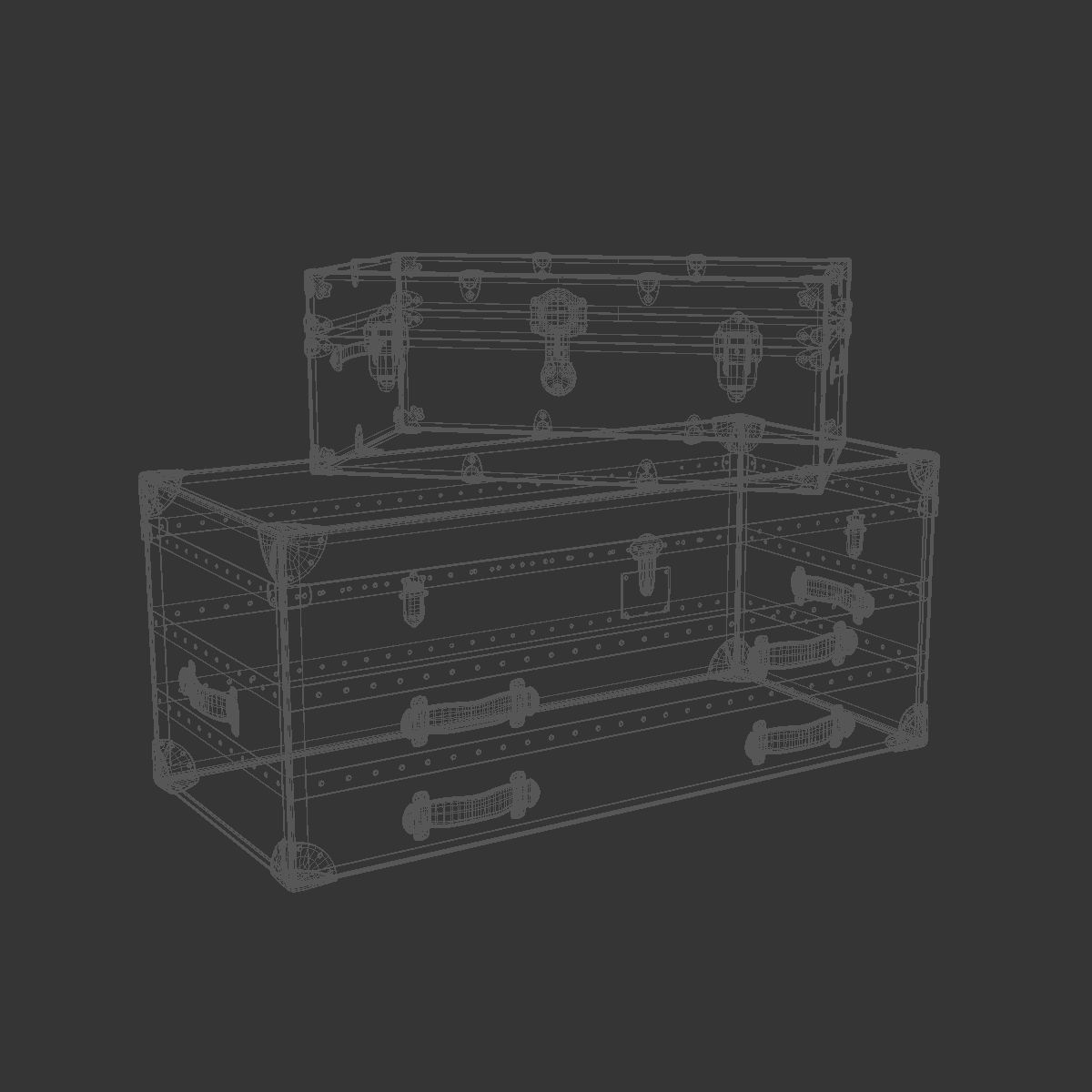 Leather trunks 3D model_7