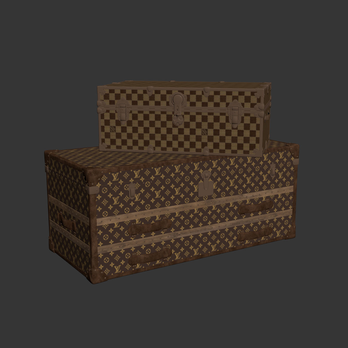 Leather trunks 3D model_6