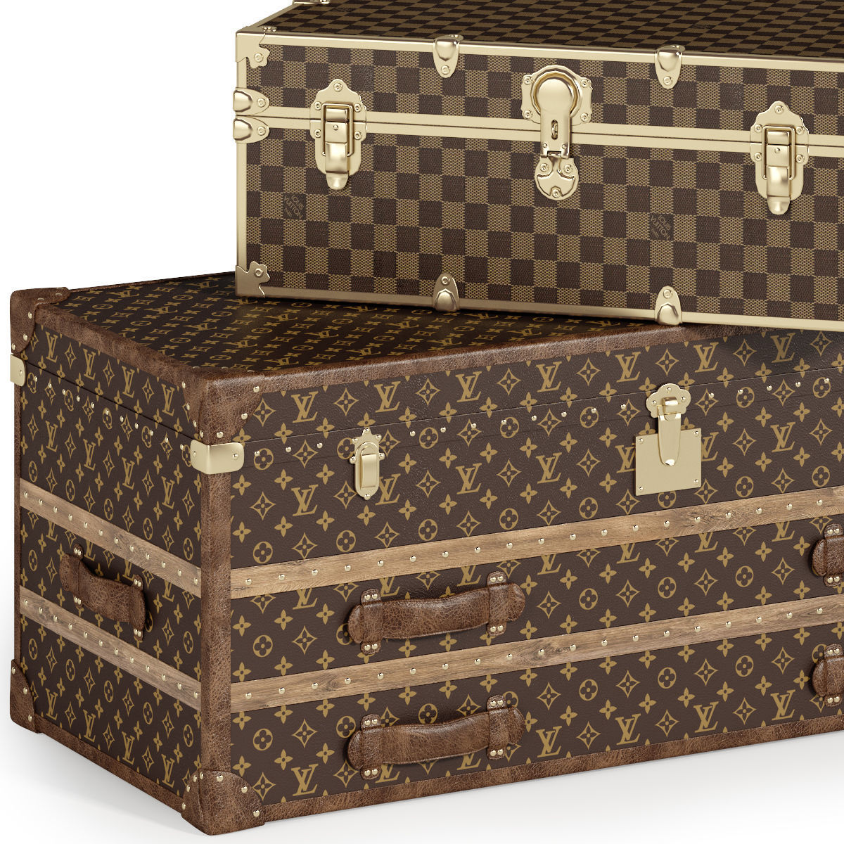 Leather trunks 3D model_2