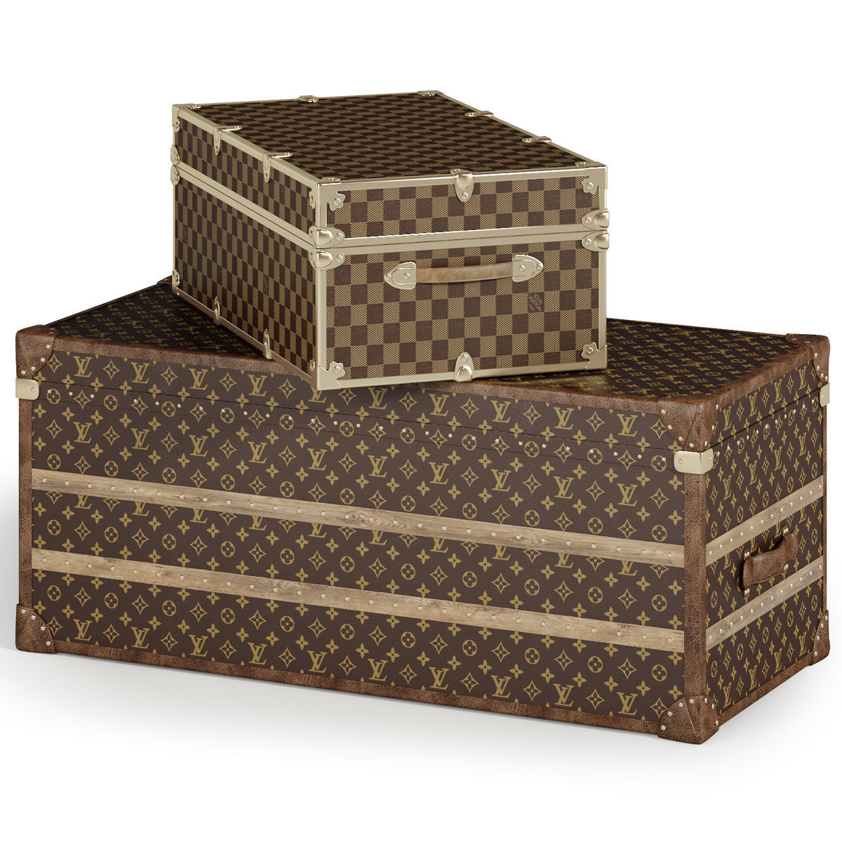 Leather trunks 3D model_1