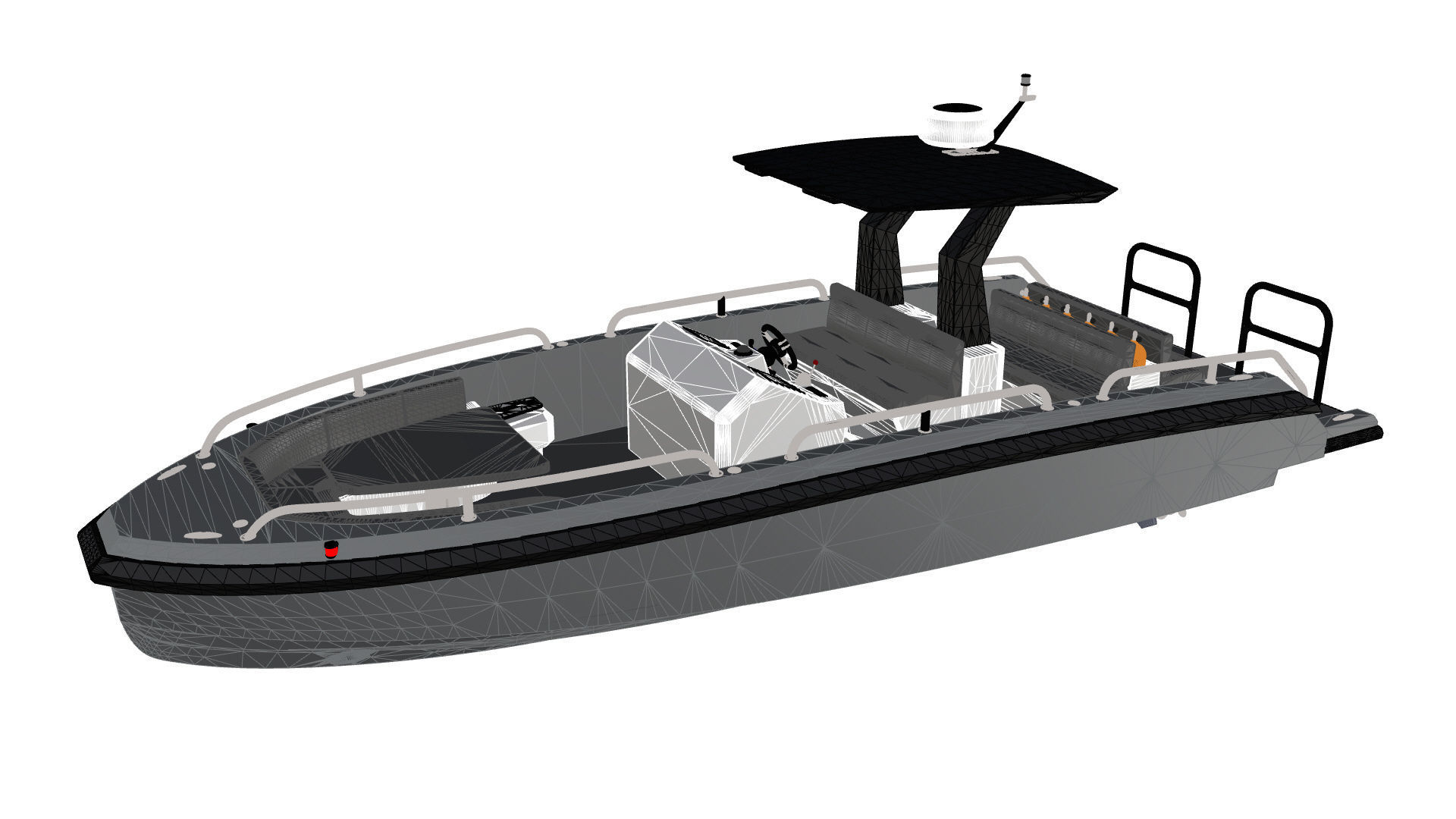 8 Meter Yacht Tender Runabout Diver 3D model_30