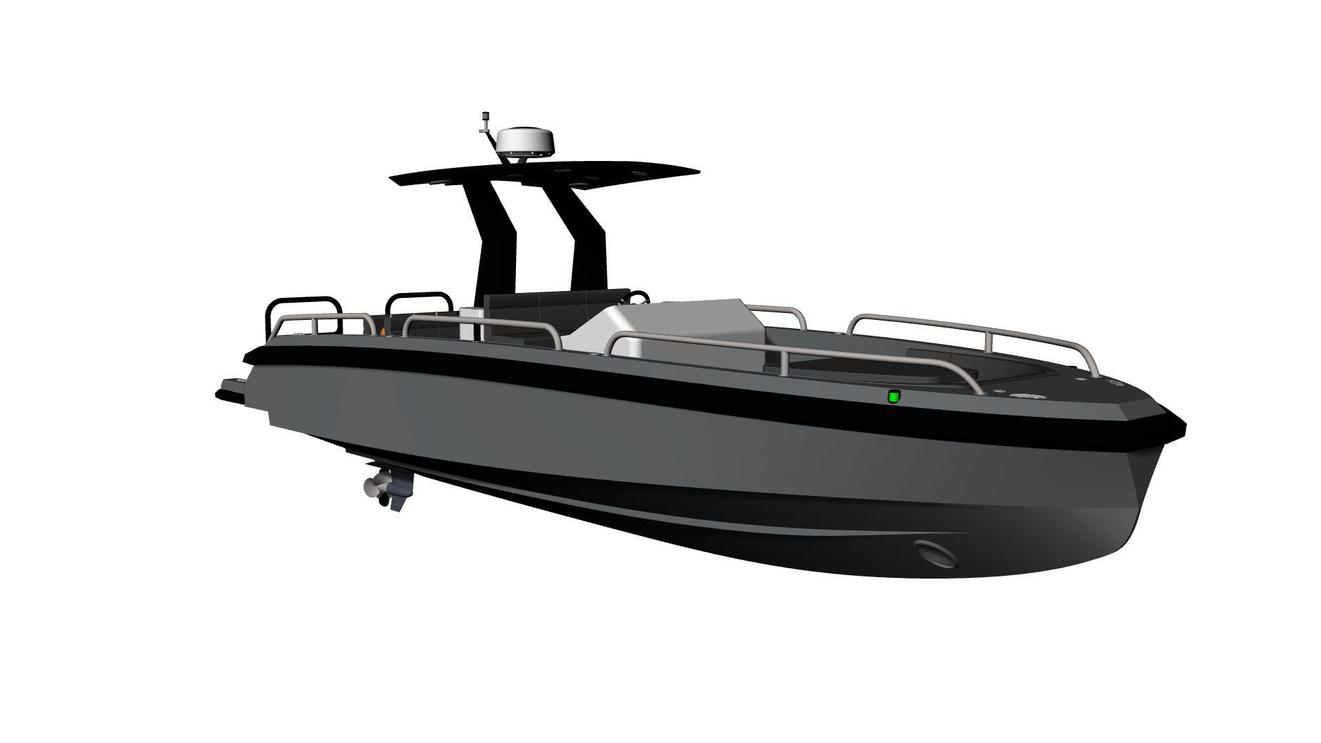8 Meter Yacht Tender Runabout Diver 3D model_42