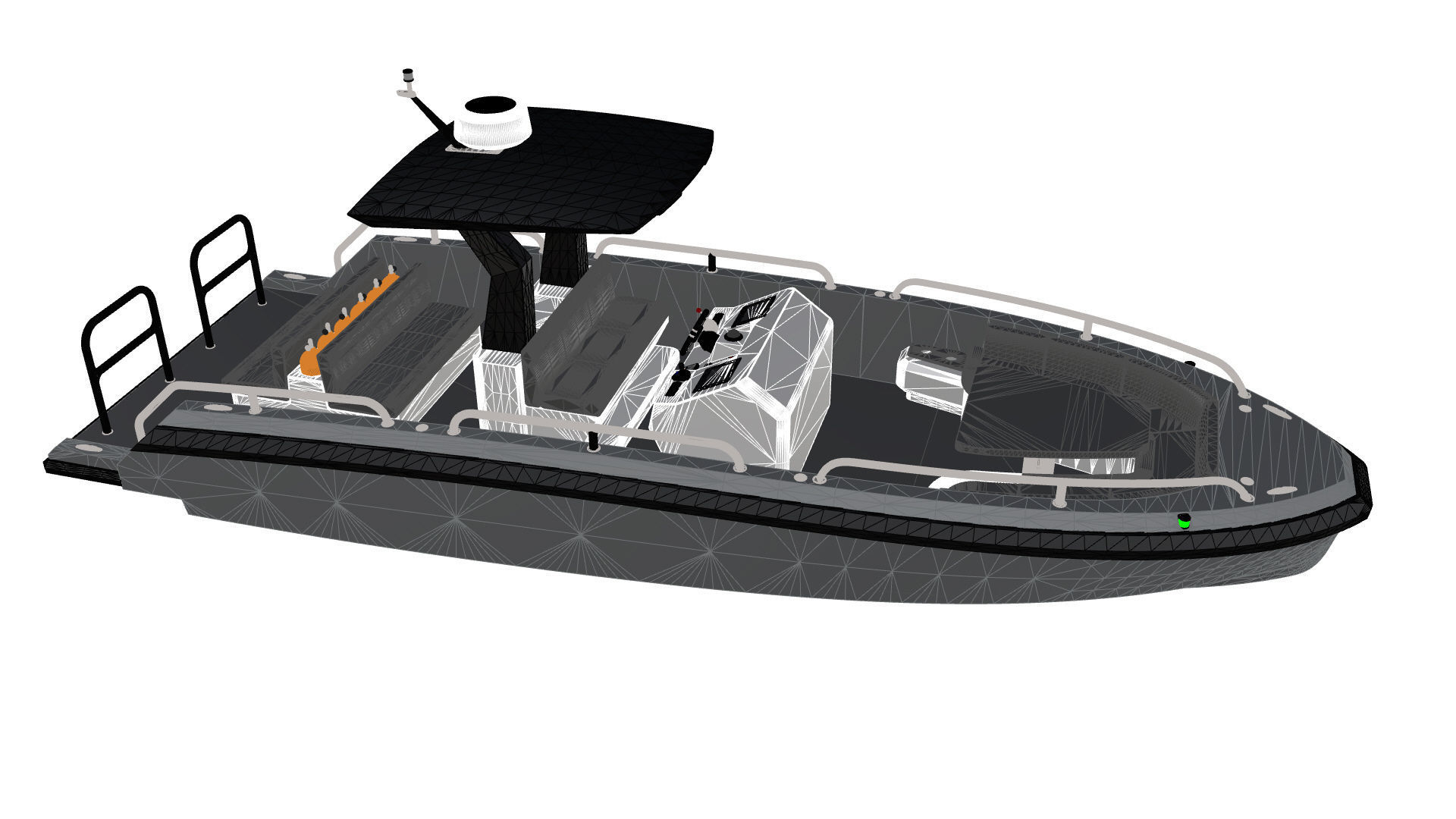 8 Meter Yacht Tender Runabout Diver 3D model_28